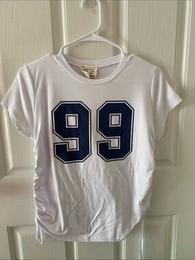 french pastry White Tee with Navy '99' Graphic